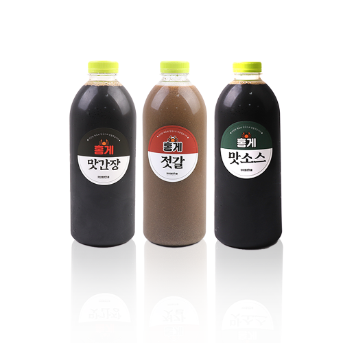 국내산 붉은대게로 만든 수제 홍게소스 1L 3종 박스포함